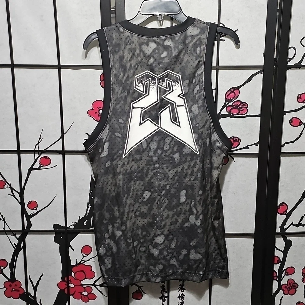 Jordan Mesh Basketball Jersey Black & Gray #23 Size Medium NWT